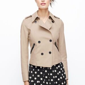 Ann Taylor Beige Double-Breasted Trench Coat - Size 12